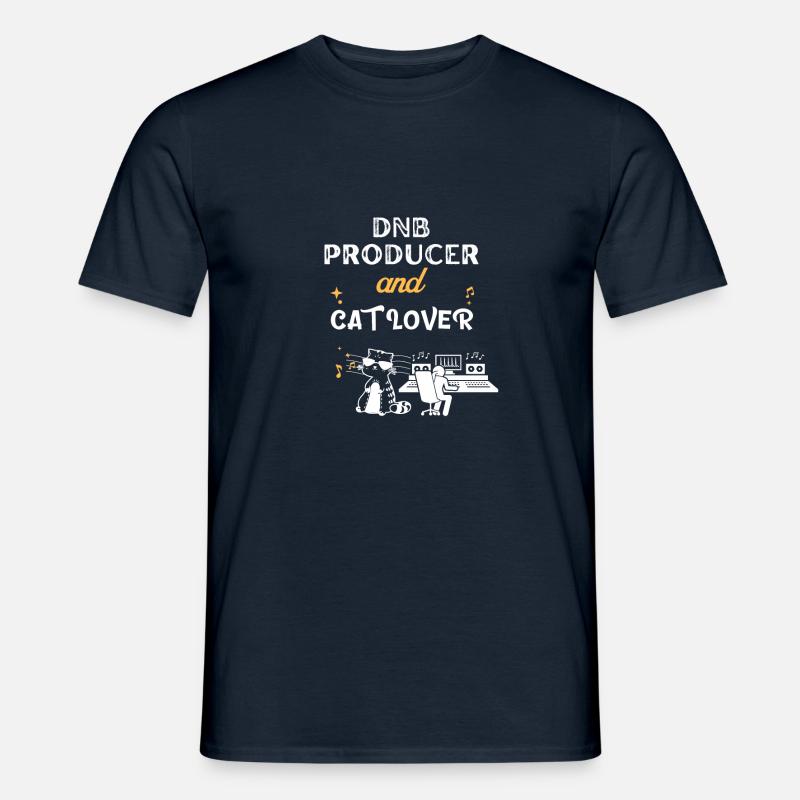 DnB Cat Lover Gift - Men's T-Shirt - navy