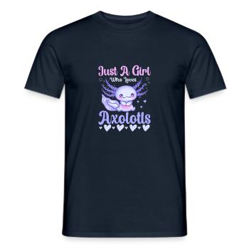 Just A Girl Who Loves Axolotls - Männer T-Shirt - Navy - Vorne - AI Model Male 178 light (178cm)