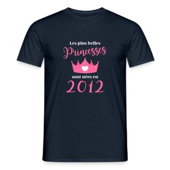Les plus belles princess sont nees en 2012 - T-shirt homme - marine - Devant - AI Model Male 178 light (178cm)