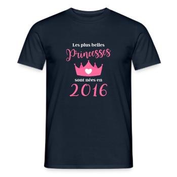Les plus belles princess sont nees en 2016 - T-shirt homme - marine - Devant - AI Model Male 178 light (178cm)