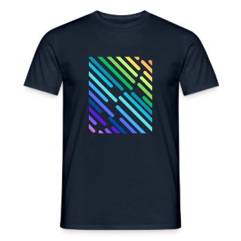 RAINBOW STRIPES - Men's T-Shirt - navy - Front - AI Model Male 178 light (178cm)