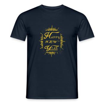 Sparkling New Year's Eve celebration - Men's T-Shirt - navy - Front - AI Model Male 178 light (178cm)