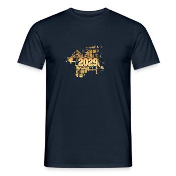 2029 - Men's T-Shirt - navy - Front - AI Model Male 178 light (178cm)