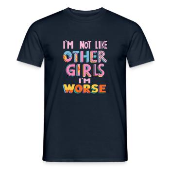 Je ne suis pas comme les autres filles, je suis pire - T-shirt homme - marine - Devant - AI Model Male 178 light (178cm)
