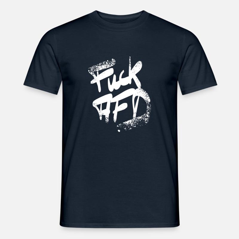 FCK AFD speckled white - Männer T-Shirt - Navy