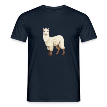 Alpaka Grafik - Männer T-Shirt - Navy - Vorne - AI Model Male 178 light (178cm)
