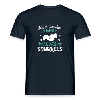 Just A Grandma Who Loves Squirrels - Men's T-Shirt - navy - Front - AI Model Male 178 light (178cm)