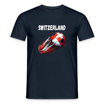 Switzerland Footballgraphic illustrationsoccer mot - Men's T-Shirt - navy - Front - AI Model Male 178 light (178cm)