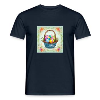 Easter Basket Picture Easter Motif - Men's T-Shirt - navy - Front - AI Model Male 178 light (178cm)