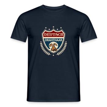 Deutsch Drahthaar - Männer T-Shirt - Navy - Vorne - AI Model Male 178 light (178cm)