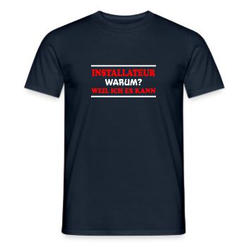 Installateur Spruch Heizung Installateur Geschenk - Männer T-Shirt - Navy - Vorne - AI Model Male 178 light (178cm)