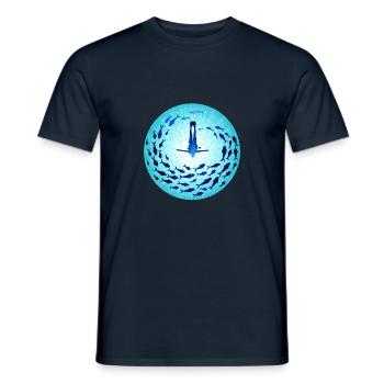 Blau würde Blue Would - Men's T-Shirt - navy - Front - AI Model Male 178 light (178cm)