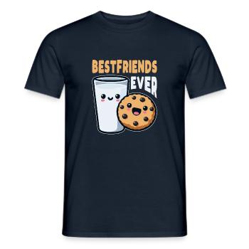 Milk And Cookies Bestfriends Ever Funny Morning - Men's T-Shirt - navy - Front - AI Model Male 178 light (178cm)