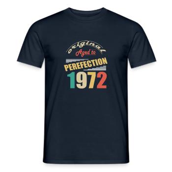 I'm 52 years old | I was born in 1972 - birth - Men's T-Shirt - navy - Front - AI Model Male 178 light (178cm)
