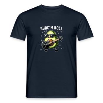 Guac and Roll Rocking Avocado Lustig Gitarre spielen - Männer T-Shirt - Navy - Vorne - AI Model Male 178 light (178cm)