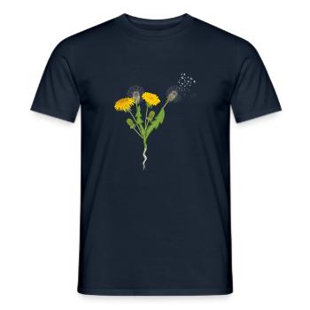 Pissenlits, Pissenlits, Papillons - T-shirt homme - marine - Devant - AI Model Male 178 light (178cm)