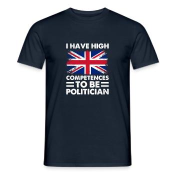 I have high competences to be politician - Men's T-Shirt - navy - Front - AI Model Male 178 light (178cm)