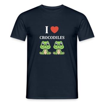 Humour Crocodile - T-shirt homme - marine - Devant - AI Model Male 178 light (178cm)