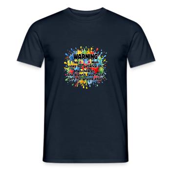 Autism Mom Warning - Supportive & Funny Autism - Men's T-Shirt - navy - Front - AI Model Male 178 light (178cm)