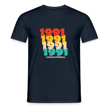 1991: Limited Edition - 33rd Anniversary - Men's T-Shirt - navy - Front - AI Model Male 178 light (178cm)