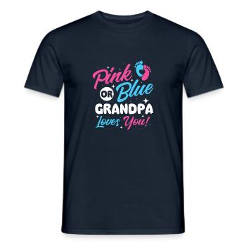 Grand-père t’aime - Gender Reveal Joy - T-shirt homme - marine - Devant - AI Model Male 178 light (178cm)