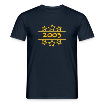 Born in 2003 - Men's T-Shirt - navy - Front - AI Model Male 178 light (178cm)