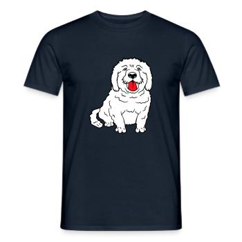 Cher chien tire la langue joyeusement - T-shirt homme - marine - Devant - AI Model Male 178 light (178cm)