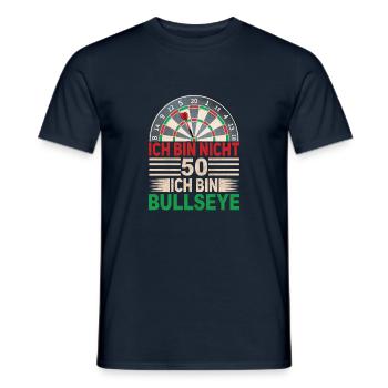 Ich bin nicht 50, ich bin Bullseye – Lustiges Dart - Männer T-Shirt - Navy - Vorne - AI Model Male 178 light (178cm)