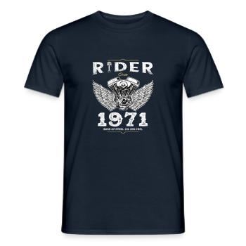 Cavalier depuis 1971 - 54 ans de routes ouvertes et - T-shirt homme - marine - Devant - AI Model Male 178 light (178cm)