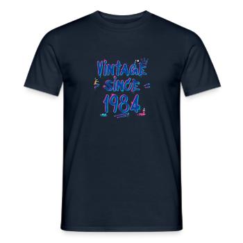 Vintage Since 1984 Hip-Hop Graffiti Glitch 41st - T-shirt homme - marine - Devant - AI Model Male 178 light (178cm)