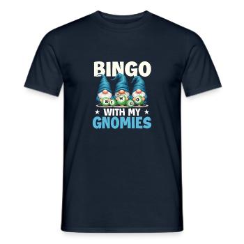 Bingo mit meinen Gnomen - Lustiger Bingo Zwerg - Männer T-Shirt - Navy - Vorne - AI Model Male 178 light (178cm)