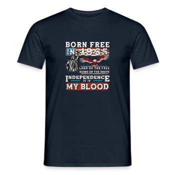 Frei geboren 1965 - 60 Jahre Freiheit & Ehre - Männer T-Shirt - Navy - Vorne - AI Model Male 178 light (178cm)
