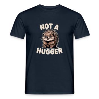 Pas un câlin Porc-épic Drôle Timide Introverti Animal - T-shirt homme - marine - Devant - AI Model Male 178 light (178cm)