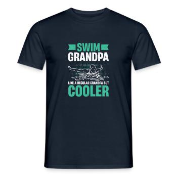 Swim Grandpa - Wave Motion Design - Men's T-Shirt - navy - Front - AI Model Male 178 light (178cm)