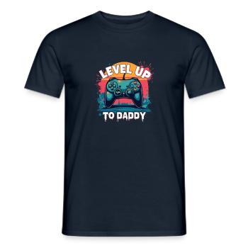 Level Up to Daddy - Men's T-Shirt - navy - Front - AI Model Male 178 light (178cm)