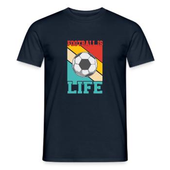 Football is Life - Men's T-Shirt - navy - Front - AI Model Male 178 light (178cm)