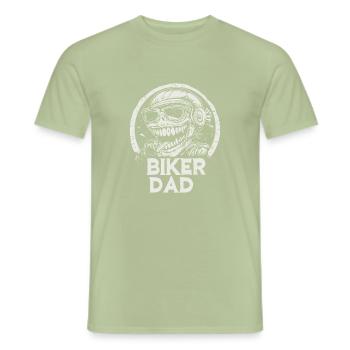 motociclista moto papà vater papà - T-shirt uomo - verde salvia - Fronte - AI Model Male 178 light (178cm)