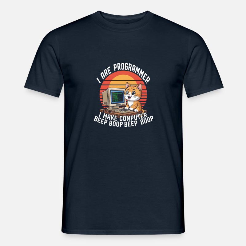 I Are Programmer I Make Computer Beep Boop - Men’s T-shirt - navy
