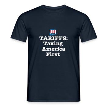 Tariffs: Taxing America First - Männer T-Shirt - Navy - Vorne - AI Model Male 178 light (178cm)