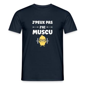 Animaux Humour musculation - T-shirt homme - marine - Devant - AI Model Male 178 light (178cm)