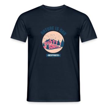 La nature est notre meilleure amie - T-shirt homme - marine - Devant - AI Model Male 178 light (178cm)