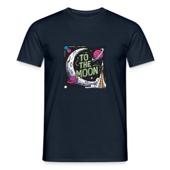 To The Moon Rocket Launch - Men's T-Shirt - navy - Front - AI Model Male 178 light (178cm)