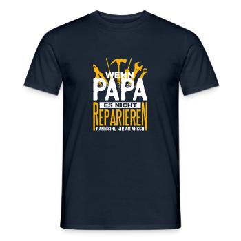 Wenn Papa es nicht reparieren kann lustiger Vater - Männer T-Shirt - Navy - Vorne - AI Model Male 178 light (178cm)