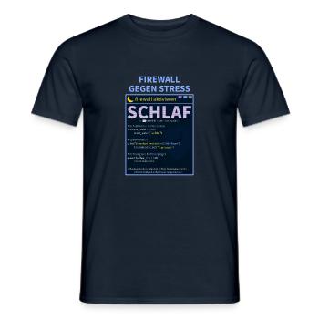 Pare-feu contre le stress : Veille - T-shirt homme - marine - Devant - AI Model Male 178 light (178cm)