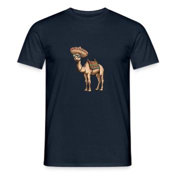 Camel Comic Funny Sombrero - Men's T-Shirt - navy - Front - AI Model Male 178 light (178cm)