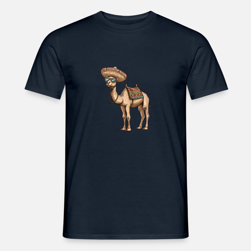 Kamel Comic Lustig Sombrero - Männer T-Shirt - Navy