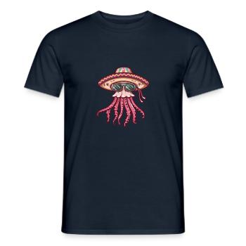 Qualle Lustig Sombrero - Männer T-Shirt - Navy - Vorne - AI Model Male 178 light (178cm)