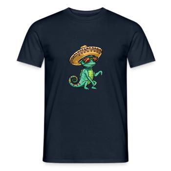 Caméléon Drôle Sombrero - T-shirt homme - marine - Devant - AI Model Male 178 light (178cm)