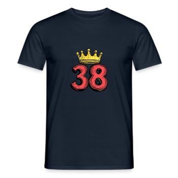 38 Nombre Couronne - T-shirt homme - marine - Devant - AI Model Male 178 light (178cm)