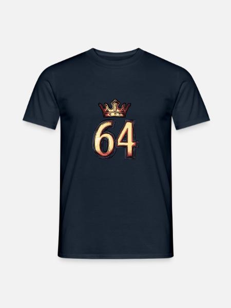 64 Zahl Krone - Männer T-Shirt - Navy